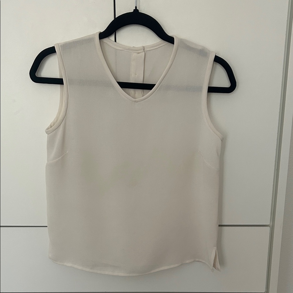 Sleeveless V-Neck Women's Top in Cream